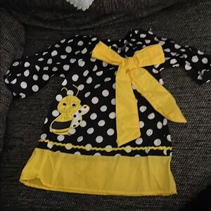 Polka Dot Dress with Yellow Bow